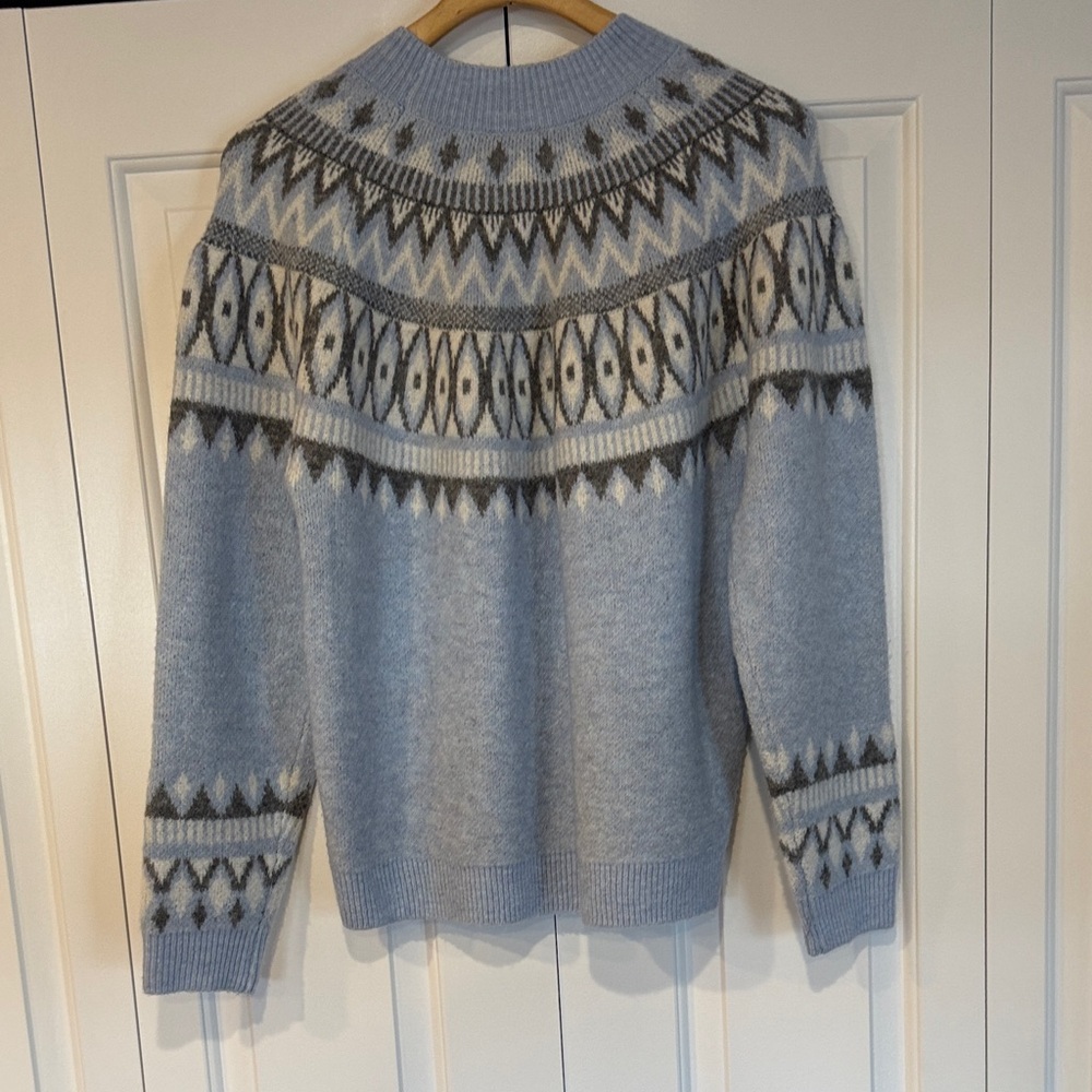 Alfred Dunner Blue And Gray Patterned Crewneck Sw… - image 3